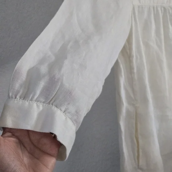 J. Crew Cream Blouse for Women,100% Linen - Picture 6 of 7
